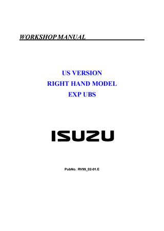 download Isuzu Trooper Rodeo Amigo workshop manual