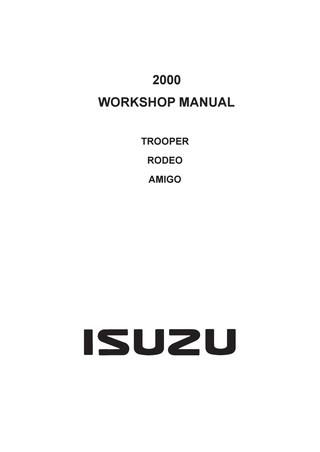 download Isuzu Trooper able workshop manual