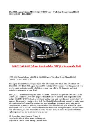 download JAGUAR SALOON MK1 MK2 240 340 workshop manual