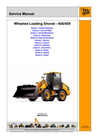 download JCB 409 Wheel Loader  2 able workshop manual