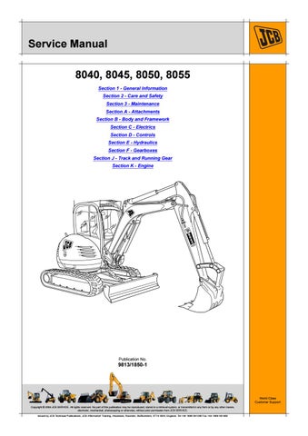 download JCB 8040ZTS Mini Crawler Excavator able workshop manual