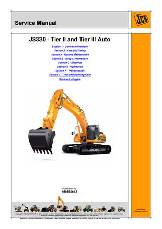 download JCB JS130 Tier 3 Auto Tracked Excavator able workshop manual