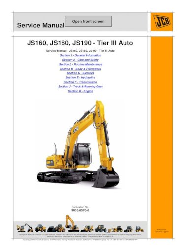 download JCB JS130 Tier 3 Auto Tracked Excavator able workshop manual