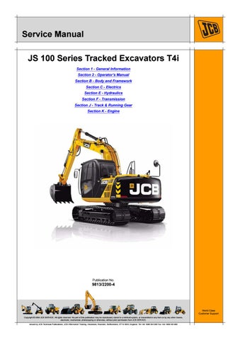 download JCB JS160 Tier 3 Auto Tracked Excavator able workshop manual