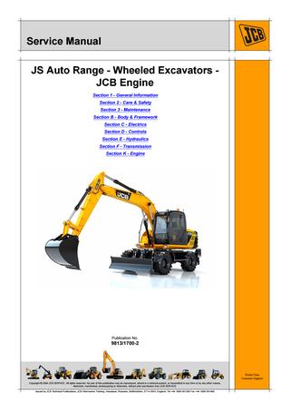 download JCB JS175W Wheeled Excavator able workshop manual