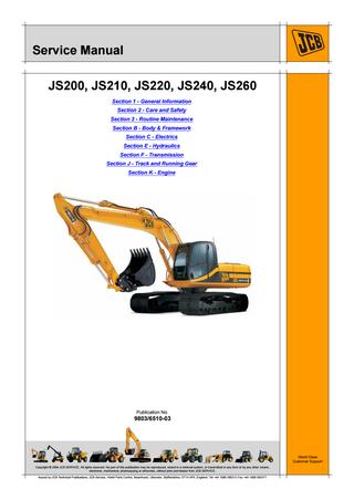 download JCB JS210 Tracked Excavator Tier 3 Auto able workshop manual