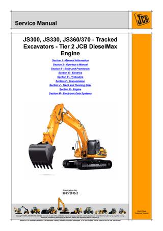 download JCB JS210 Tracked Excavator Tier 3 Auto able workshop manual