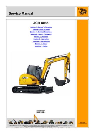 download JCB Mini Excavator 8085 Workable workshop manual