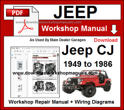 download JEEP CJ INLINE FOUR INLINE SIX V6 V8 workshop manual