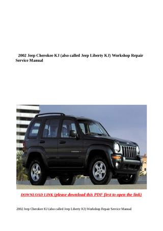 download Jeep Cherokee KJ XJ workshop manual