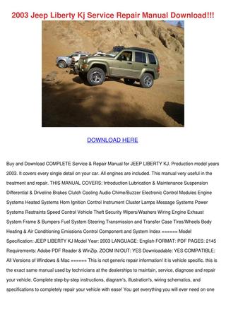 download Jeep Cherokee KJ XJ workshop manual