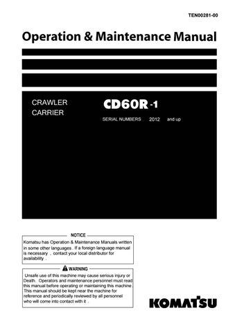 download KOMATSU CD60R 1 Crawler CARRIER able workshop manual