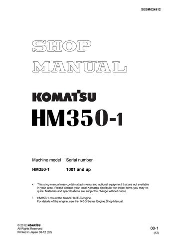 download KOMATSU HM350 1 Operation able workshop manual
