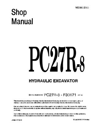 download KOMATSU PC27R 8 Hydraulic Excavator able workshop manual