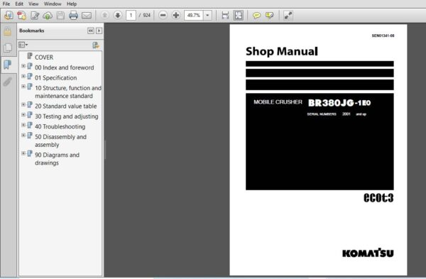 download KOMATSU PC300 7E0 PC300LC 7E0 PC350 7E0 PC350LC 7E0 Hydraulic Excavator + Operation workshop manual