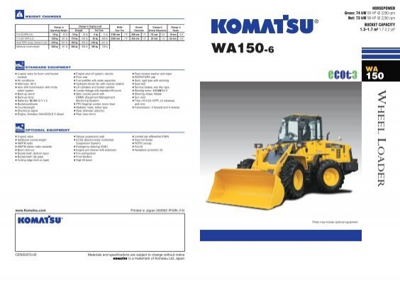 download KOMATSU WA150 5 Wheel Loader + Operation able workshop manual