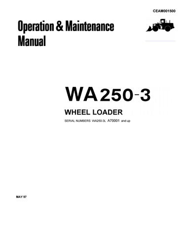 download KOMATSU WA250PT 3MC Wheel Loader Operation able workshop manual