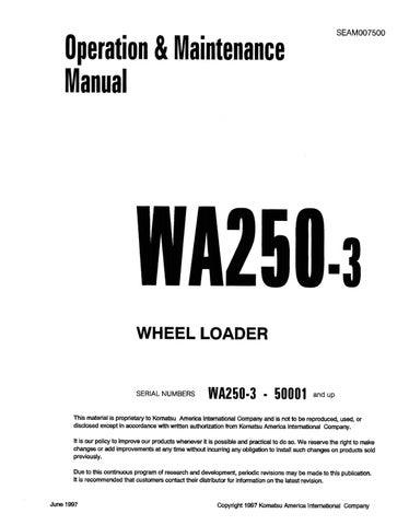 download KOMATSU WA250PT 3MC Wheel Loader Operation able workshop manual