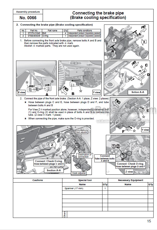 download KOMATSU WA600 6 Wheel Loader Field ASSEMBLY Instruction able workshop manual