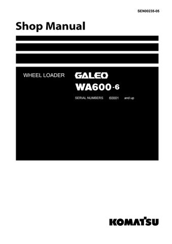 download KOMATSU WA600 6 Wheel Loader Field ASSEMBLY Instruction able workshop manual