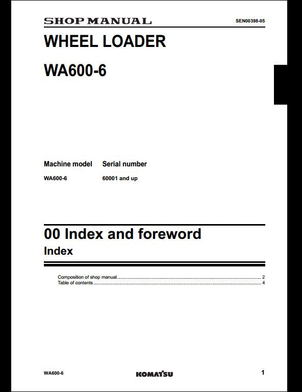 download KOMATSU WA600 6 Wheel Loader Field ASSEMBLY Instruction able workshop manual