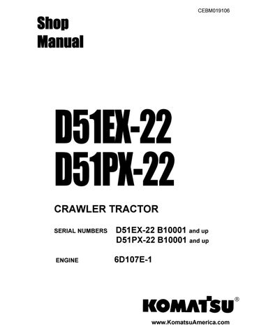 download Komatsu D51EX 22 D51PX 22 Crawler Tractor able workshop manual