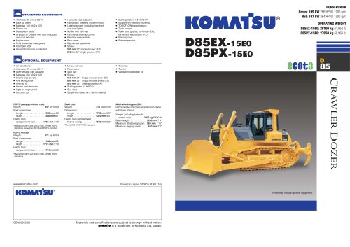 download Komatsu D85EX 15R Bulldozer able workshop manual