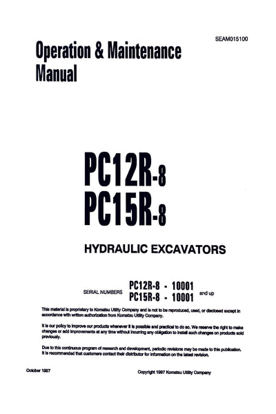 download Komatsu PC12R 8 PC15R 8 Operation Excavator able workshop manual