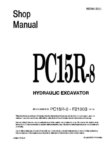 download Komatsu PC12R 8 PC15R 8 manuals. 3 x manuals. able workshop manual