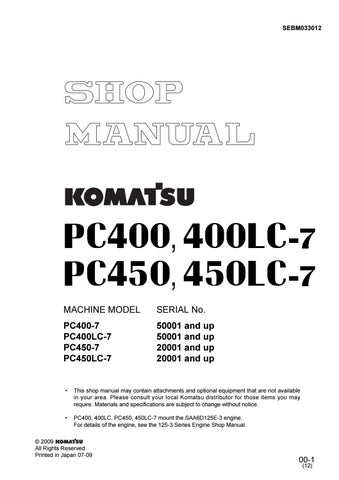 download Komatsu PC450 7 PC450LC 7 able workshop manual