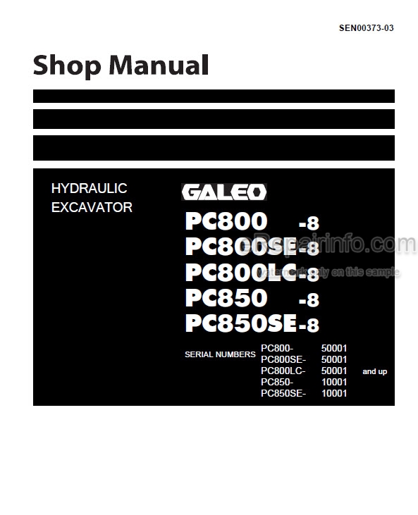 download Komatsu PC800 8 PC800LC 8 Hydraulic Excavator able workshop manual