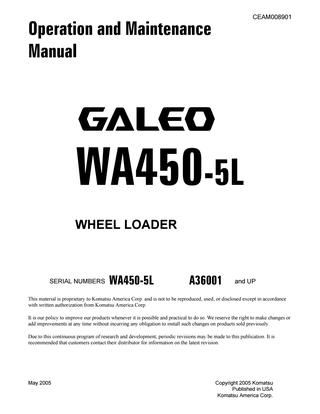 download Komatsu WA450 3 operation able workshop manual