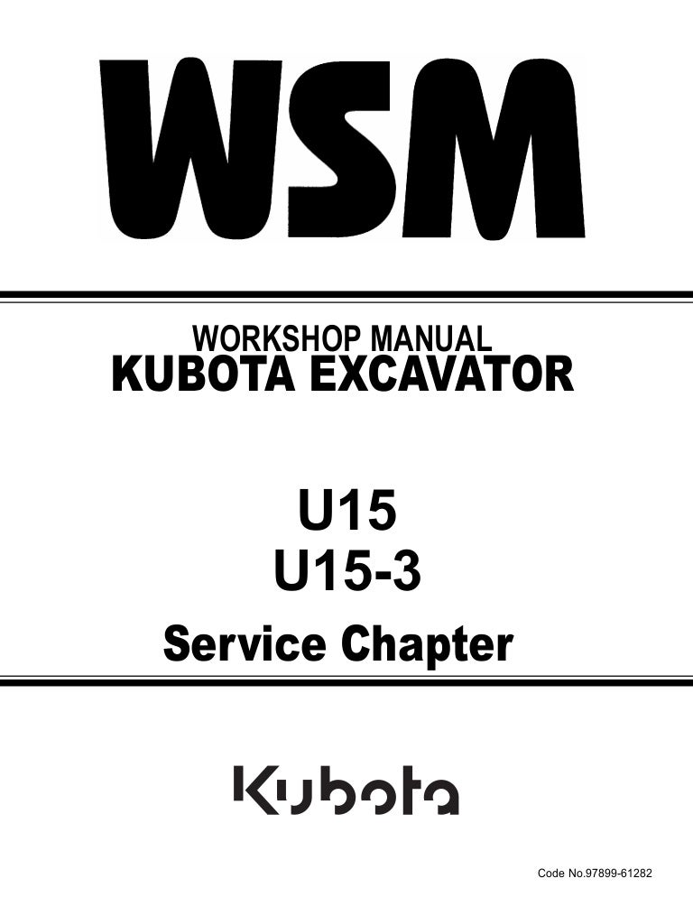 download Kubota U15 U15 3 Excavator able workshop manual