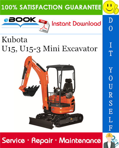 download Kubota U15 U15 3 Excavator able workshop manual