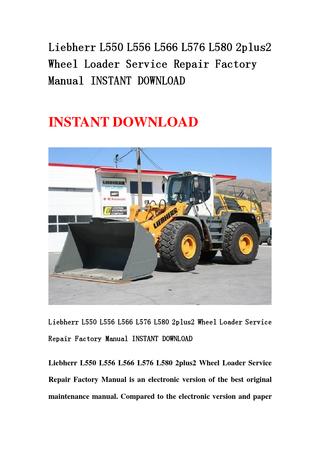 download Liebherr L550 2plus2 Wheel Loader able workshop manual