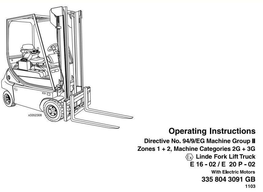 download Linde Forklift Trucks 335 E14 E16 E16C E16P E18P E20P Instruction User Manual able workshop manual