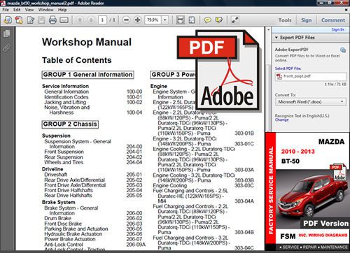 download MAZDA DRIFTER workshop manual