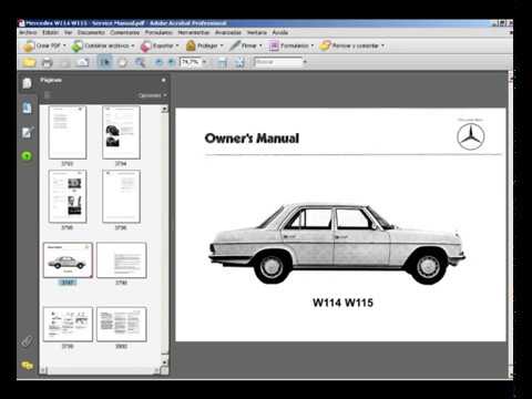 download MERCEDES W114 W115 workshop manual