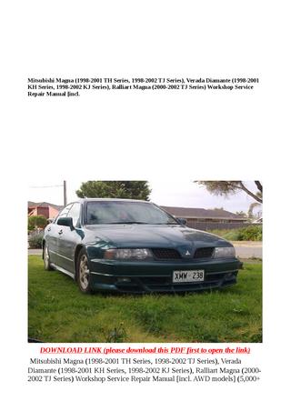 download MITSUBISHI TJ KJ MAGNA VERADA DIAMANTE WSRM workshop manual