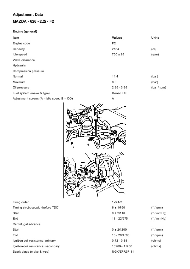 download Mazda 626 F2 2.2i workshop manual