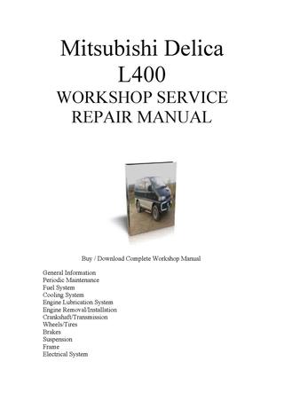 download Mitsubishi Delica L400 able workshop manual