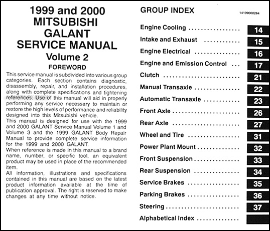 download Mitsubishi Galant inFormat workshop manual