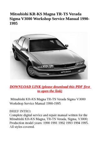 download Mitsubishi V3000 workshop manual