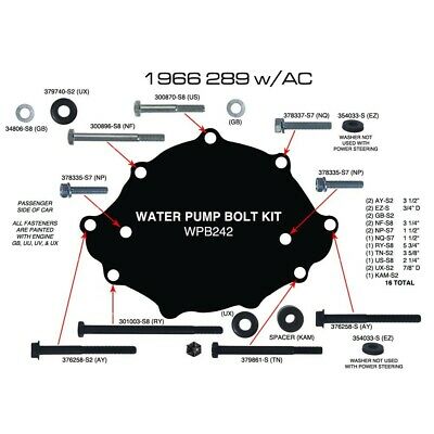 download Mustang Engine Hardware Master Kit 289 V8 with Cast Iron Water Pump A C workshop manual