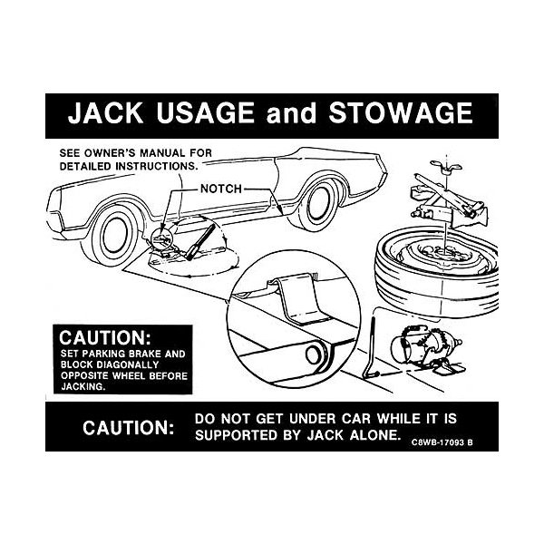 download Mustang Space Saver Tire Jack Instruction Decal workshop manual