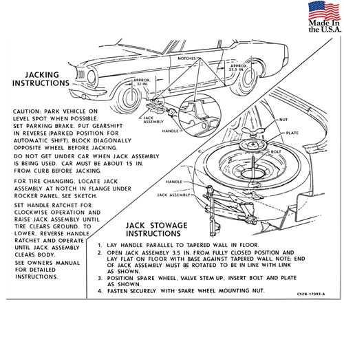 download Mustang Space Saver Tire Jack Instruction Decal workshop manual