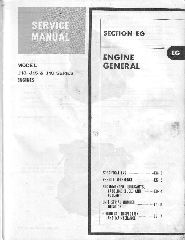 download NISSAN DATSUN EngineJ13 J15 J16 workshop manual