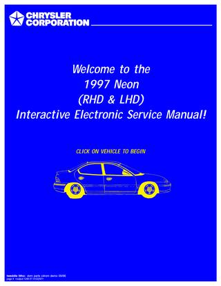 download Neon PL Chrysler Manuals workshop manual