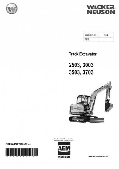 download Neuson 3703 Compact Excavator able workshop manual