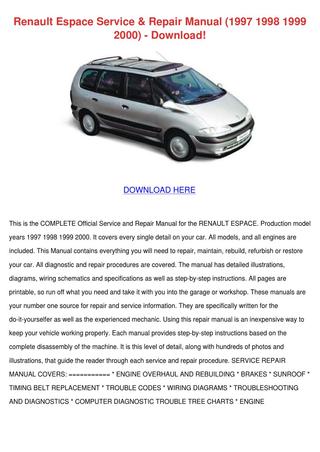 download RENAULT ESCAPE workshop manual